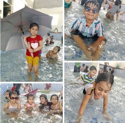 समर कैंप के आखिरी दिन बच्चों ने की पूल पार्टी, जमकर की मस्ती