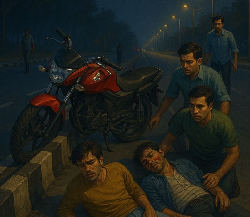 बदायूं के कांवड़ियों की बाइक बिजनौर में डिवाइडर से टकराई, दो की मौत