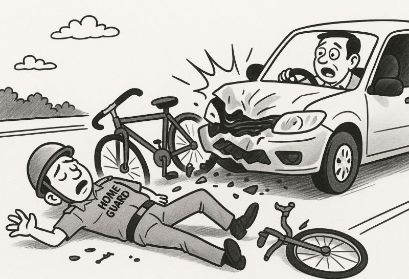 साइकिल से ड्यूटी करने जा रहे होमगार्ड की सड़क हादसे में मौत