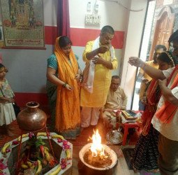 लिंगेश्वर नाथ महादेव का रुद्राभिषेक कर हुआ घट विसर्जन