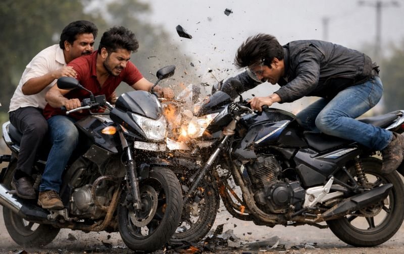 आमने-सामने दो बाइक भिड़ी, एक युवक की मौत, पिता समेत दो घायल